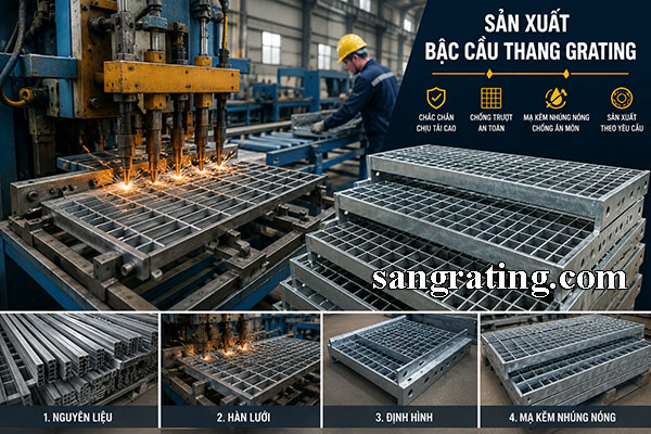 Bậc cầu thang Grating